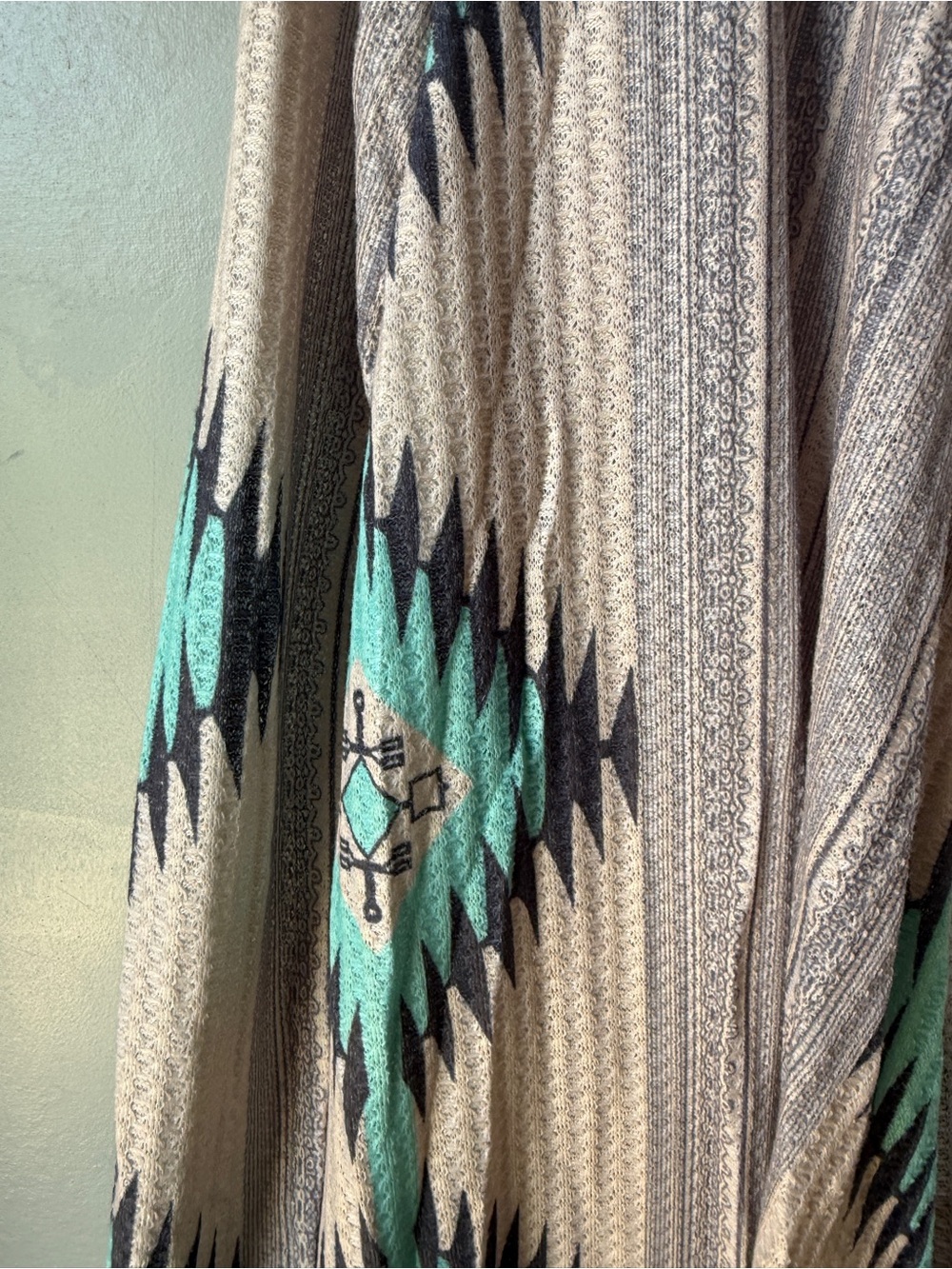 Aztec Southwestern Open Front Waterfall Cardigan Boho Western - Picture 2 of 4